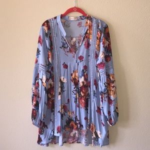 Blue and floral blouse by Altar’d State